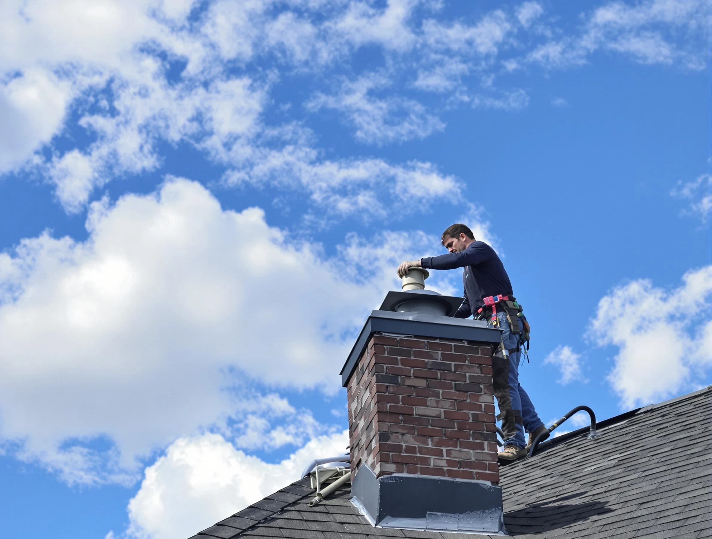 Bridgewater Chimney Sweep installing a sturdy chimney cap in Bridgewater, NJ