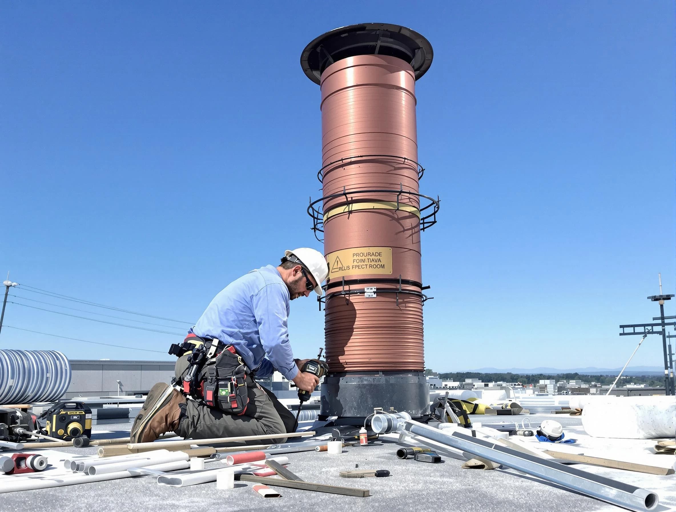 Installed chimney liner by Bridgewater Chimney Sweep in Bridgewater, NJ