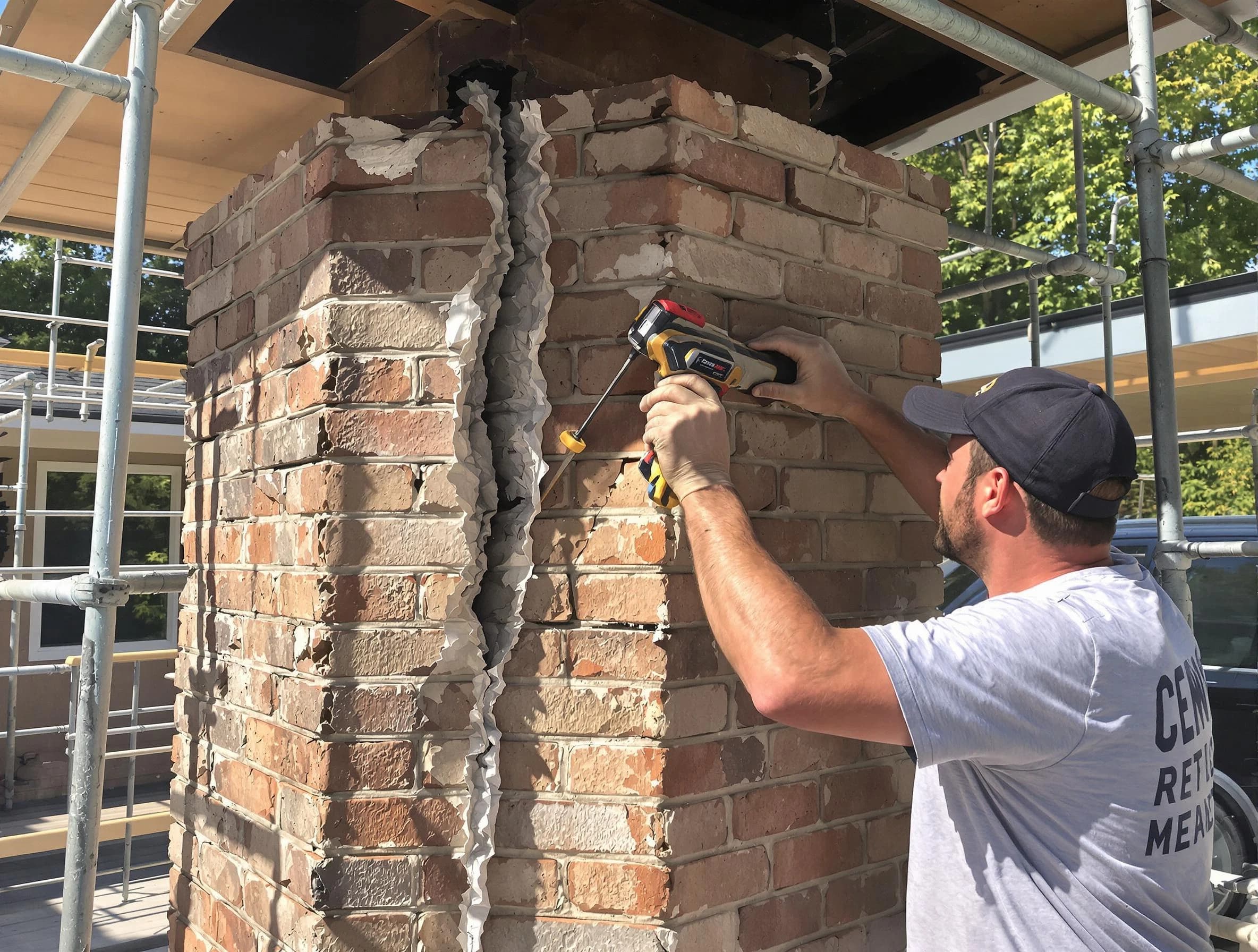 Bridgewater Chimney Sweep technician performing chimney repair in Bridgewater, NJ