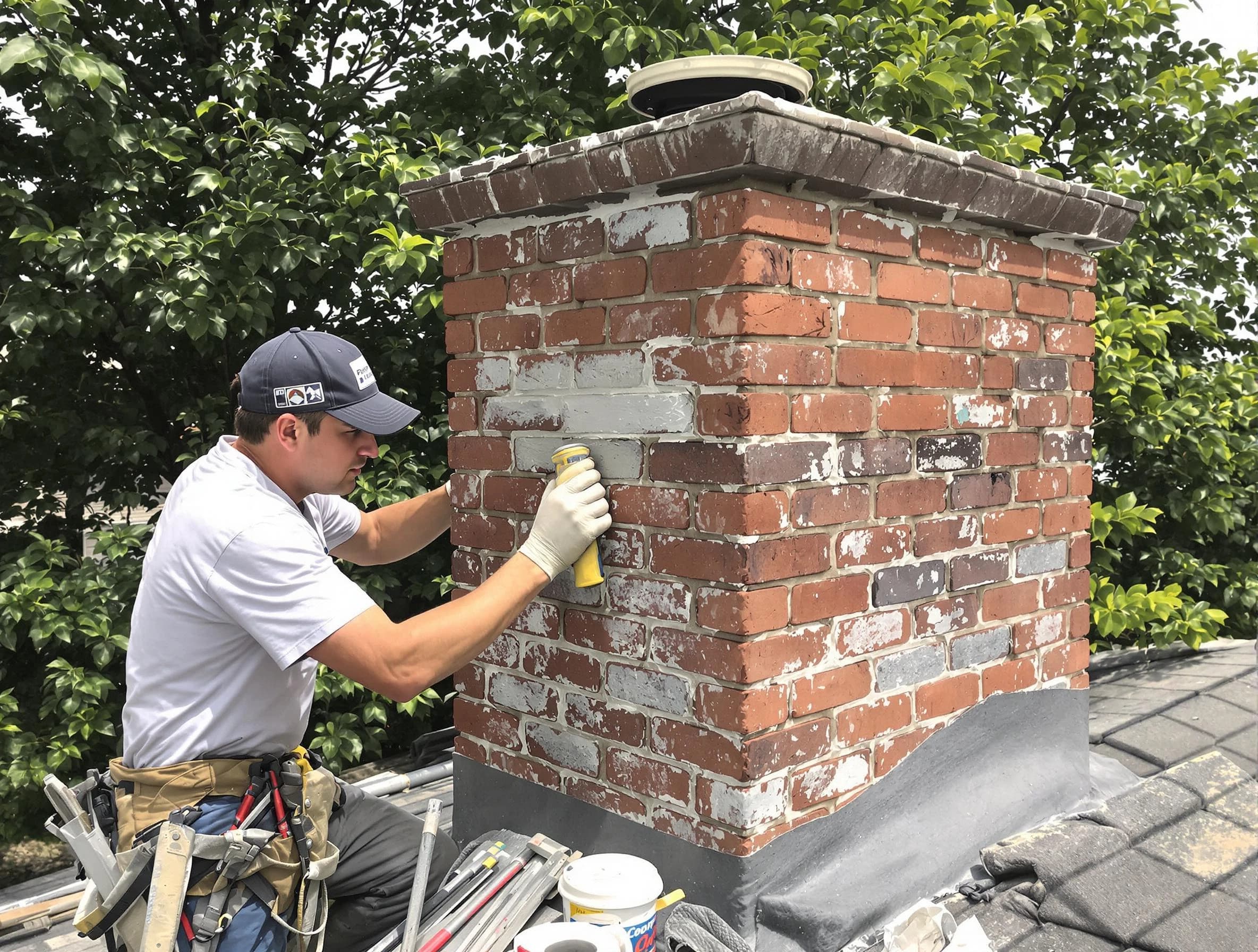 Bridgewater Chimney Sweep restoring an aging chimney in Bridgewater, NJ