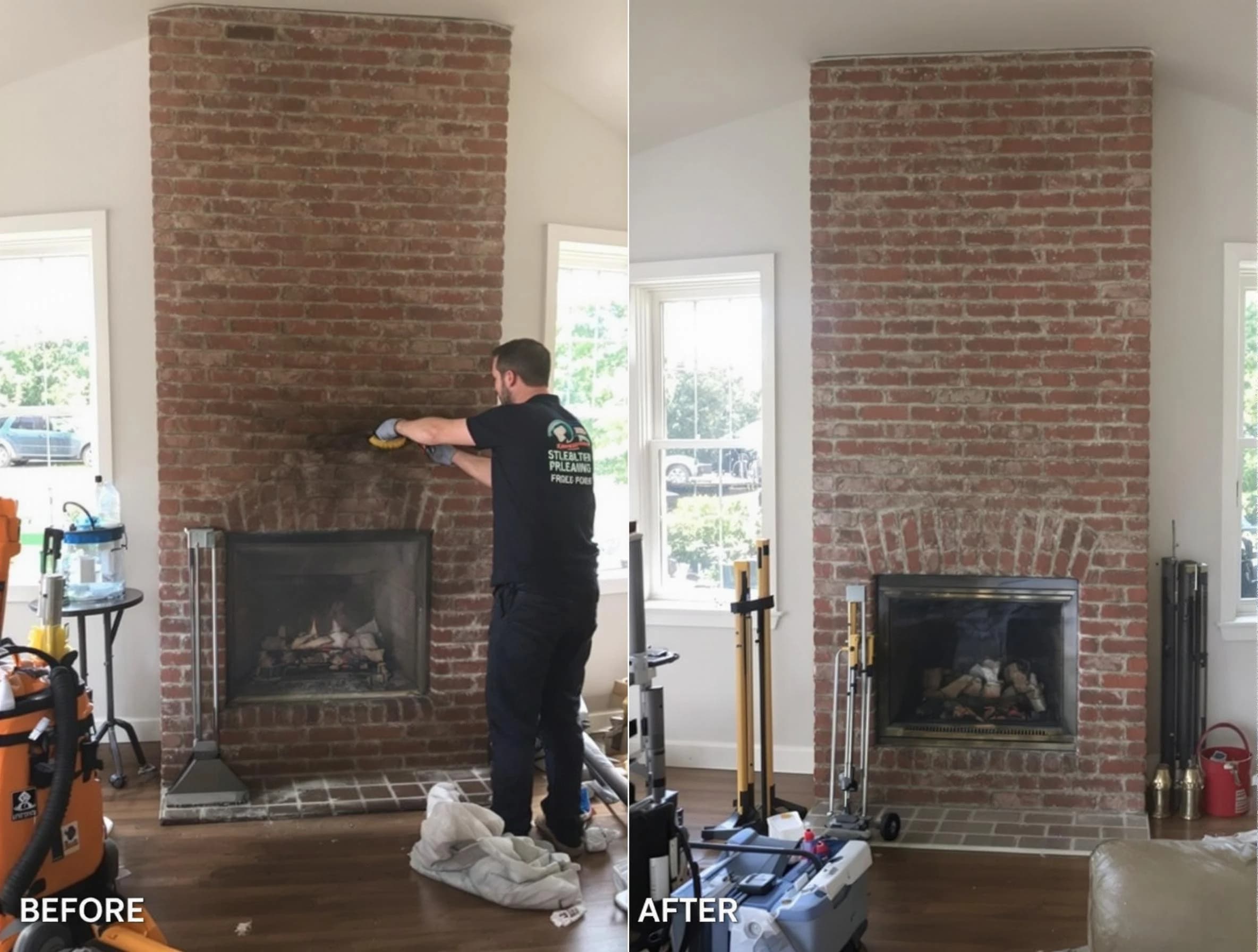 Finished chimney sweeping service by Bridgewater Chimney Sweep in Bridgewater, NJ