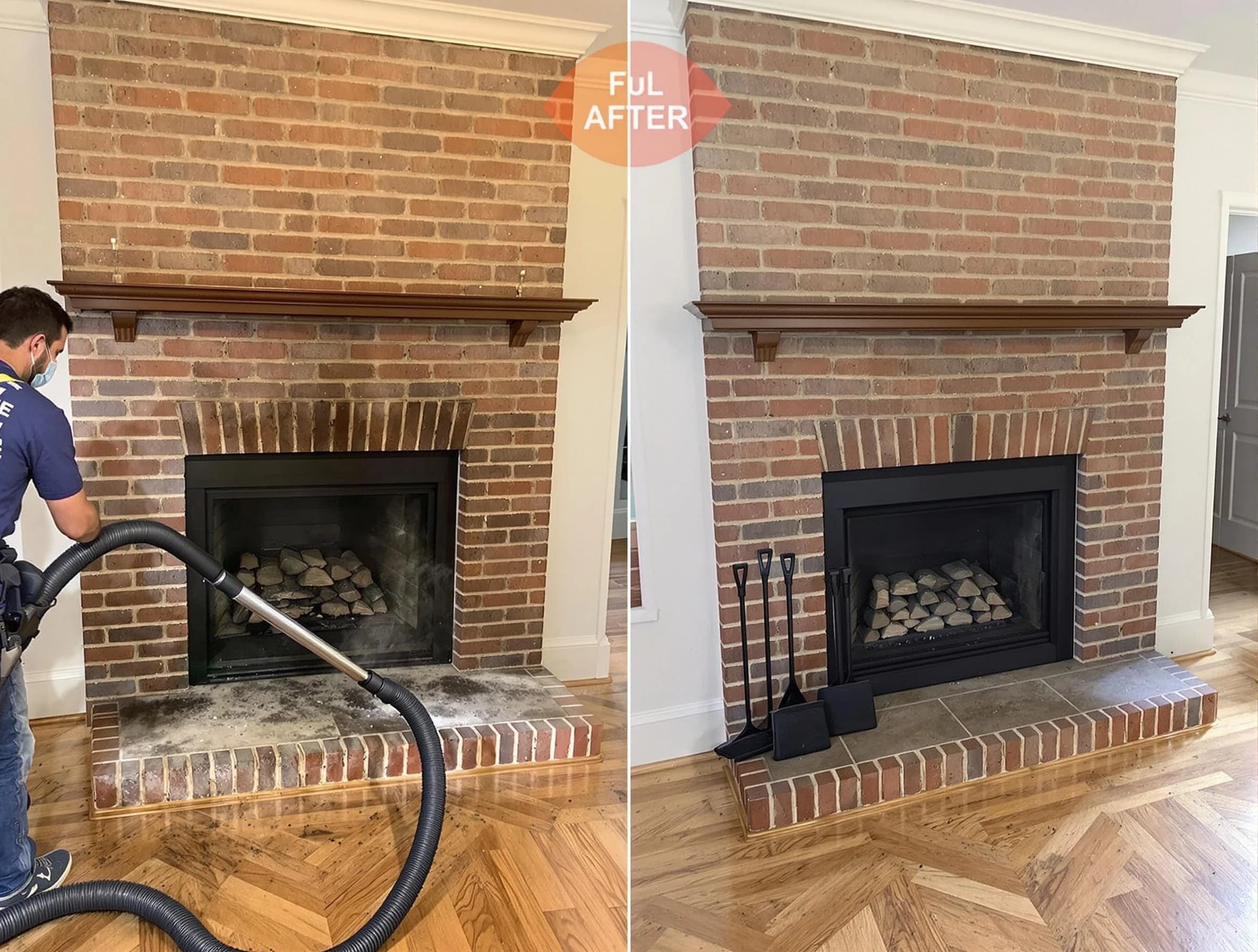 Bridgewater Chimney Sweep carefully sanitizing a fireplace in Bridgewater, NJ