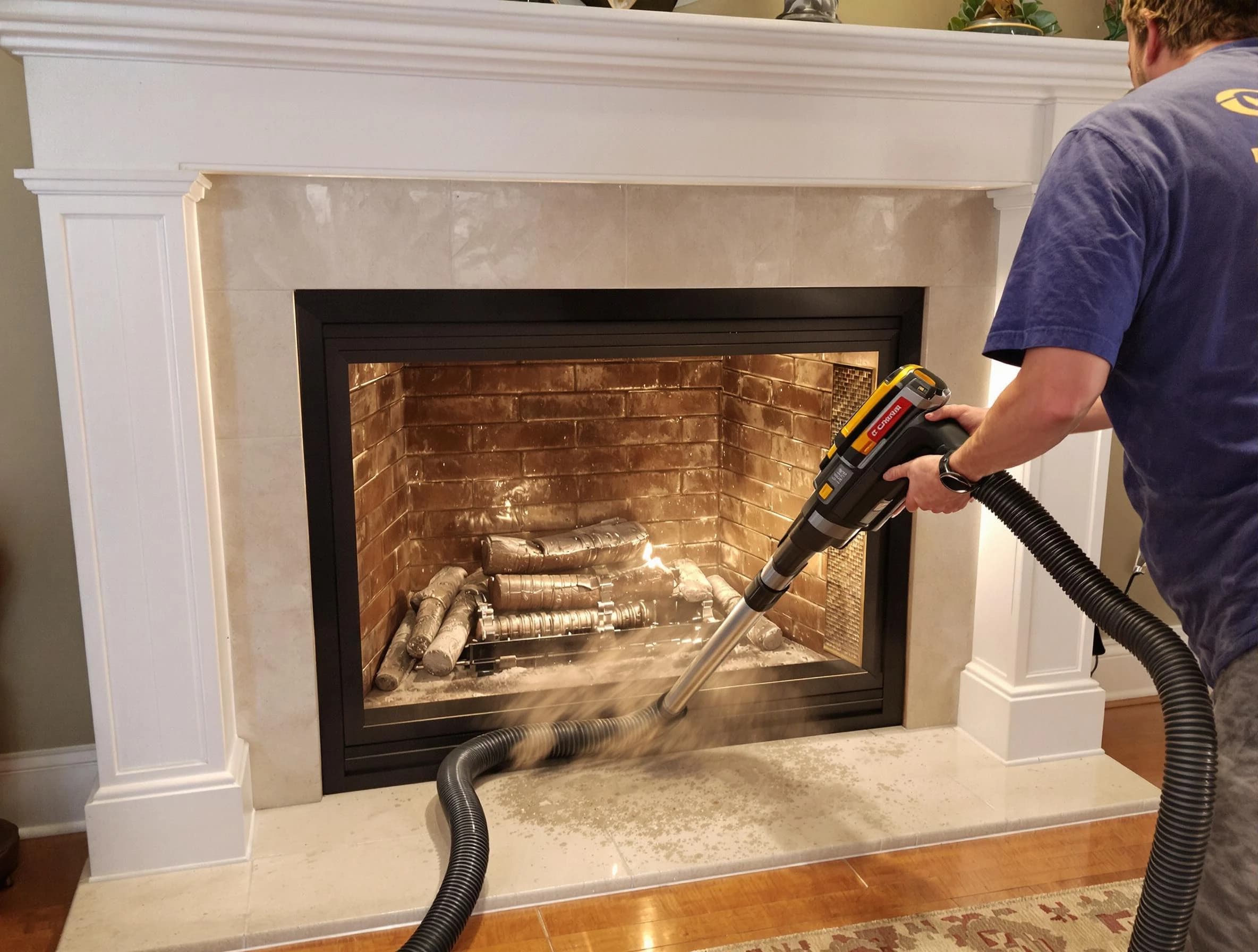 Fireplace cleaning performed by Bridgewater Chimney Sweep in Bridgewater, NJ