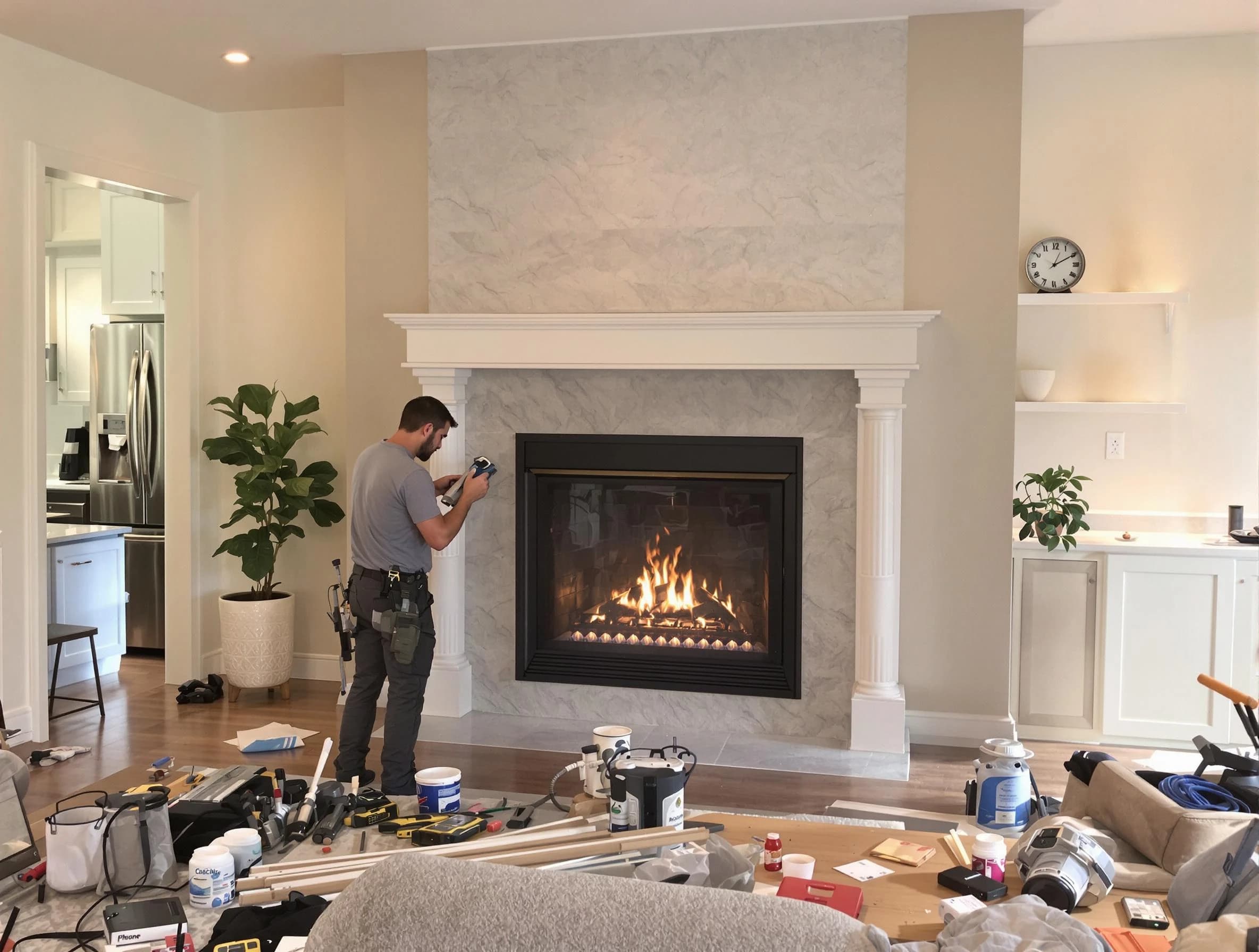 Newly installed fireplace by Bridgewater Chimney Sweep in Bridgewater, NJ