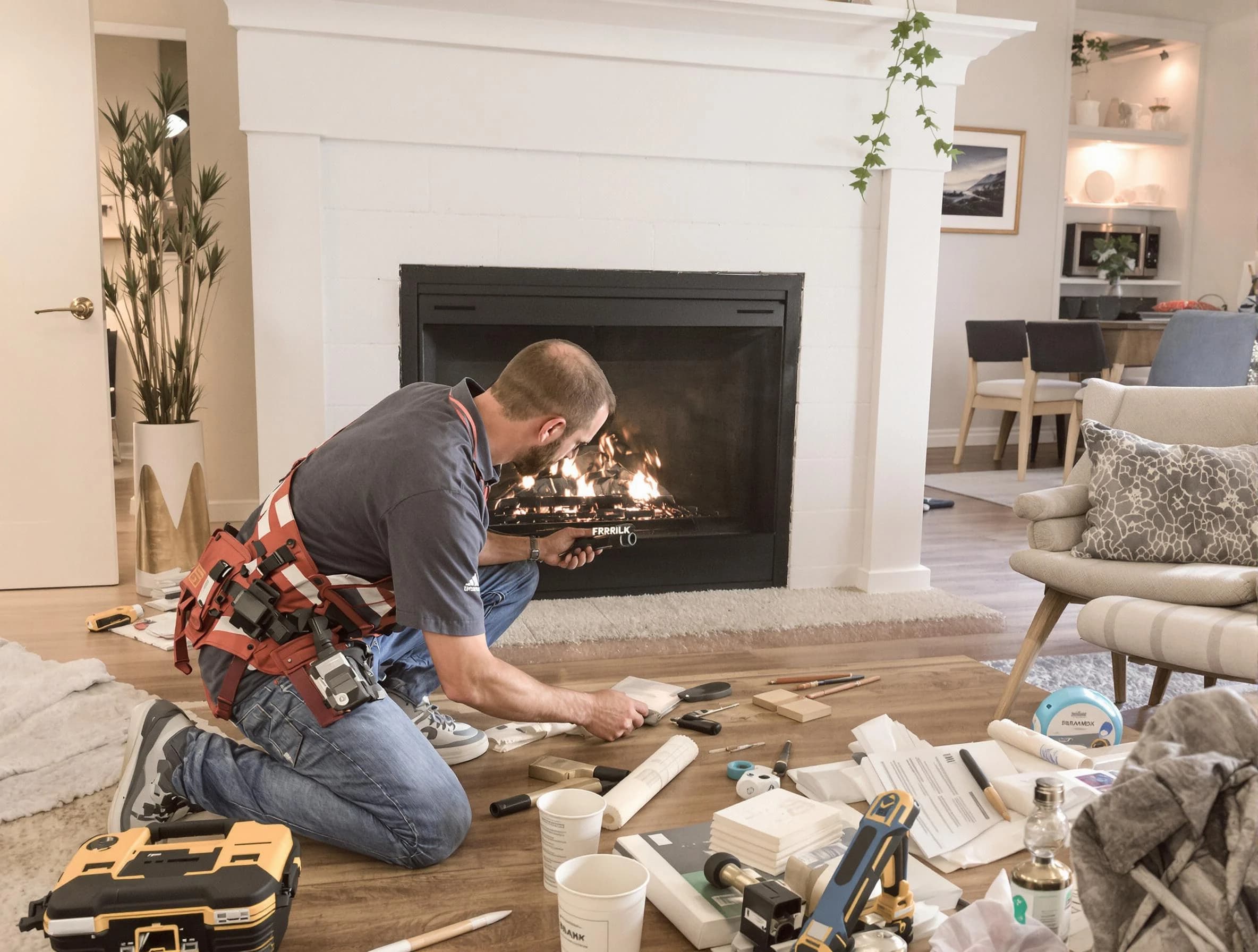 Bridgewater Chimney Sweep performing fireplace repair in Bridgewater, NJ