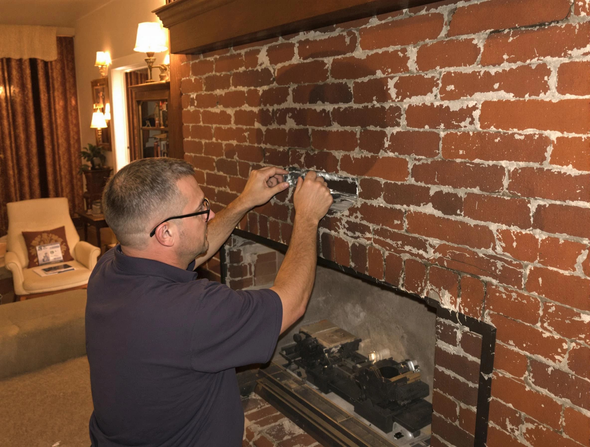 Bridgewater Chimney Sweep expert fixing a fireplace in Bridgewater, NJ