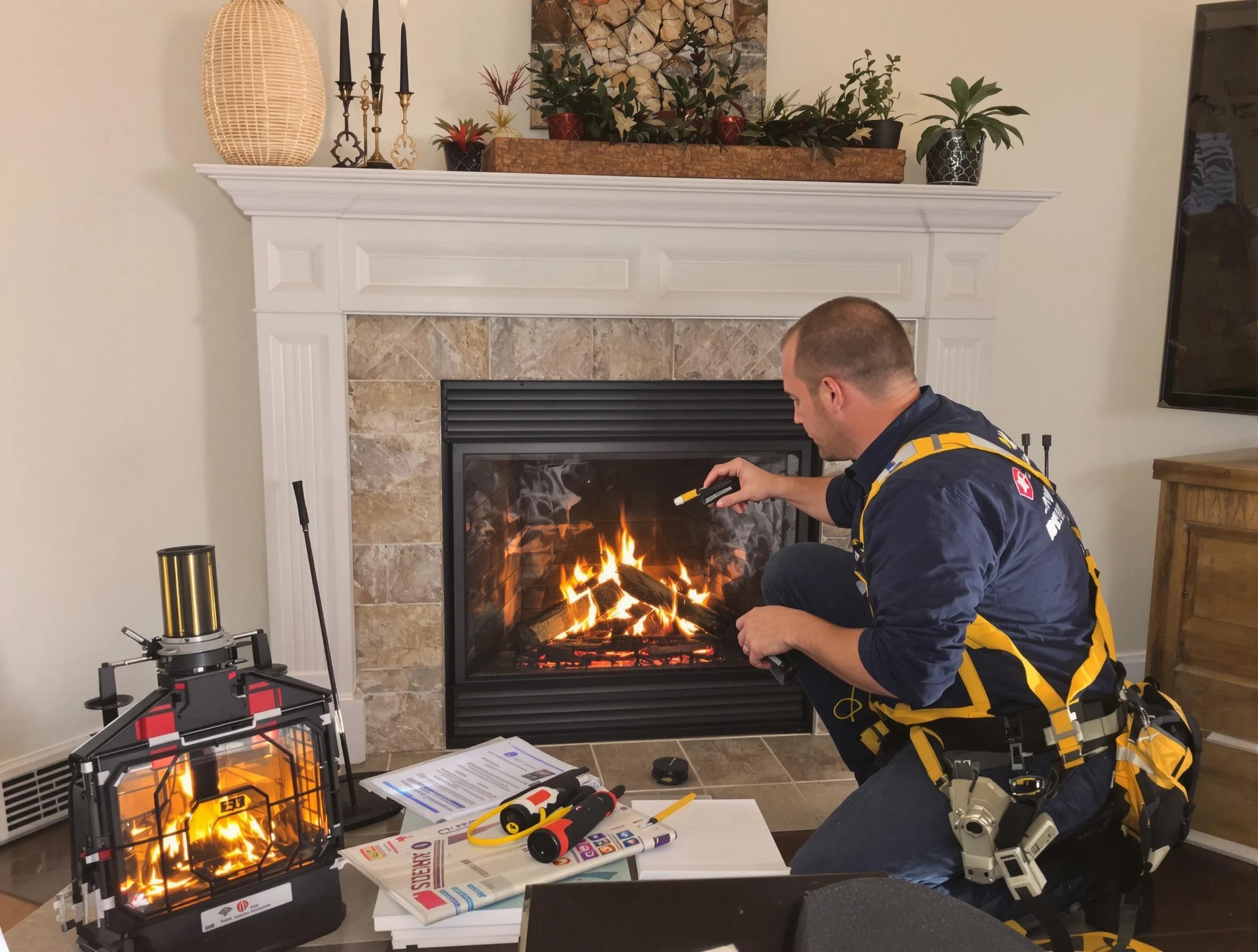 Safety-focused fireplace inspection by Bridgewater Chimney Sweep in Bridgewater, NJ