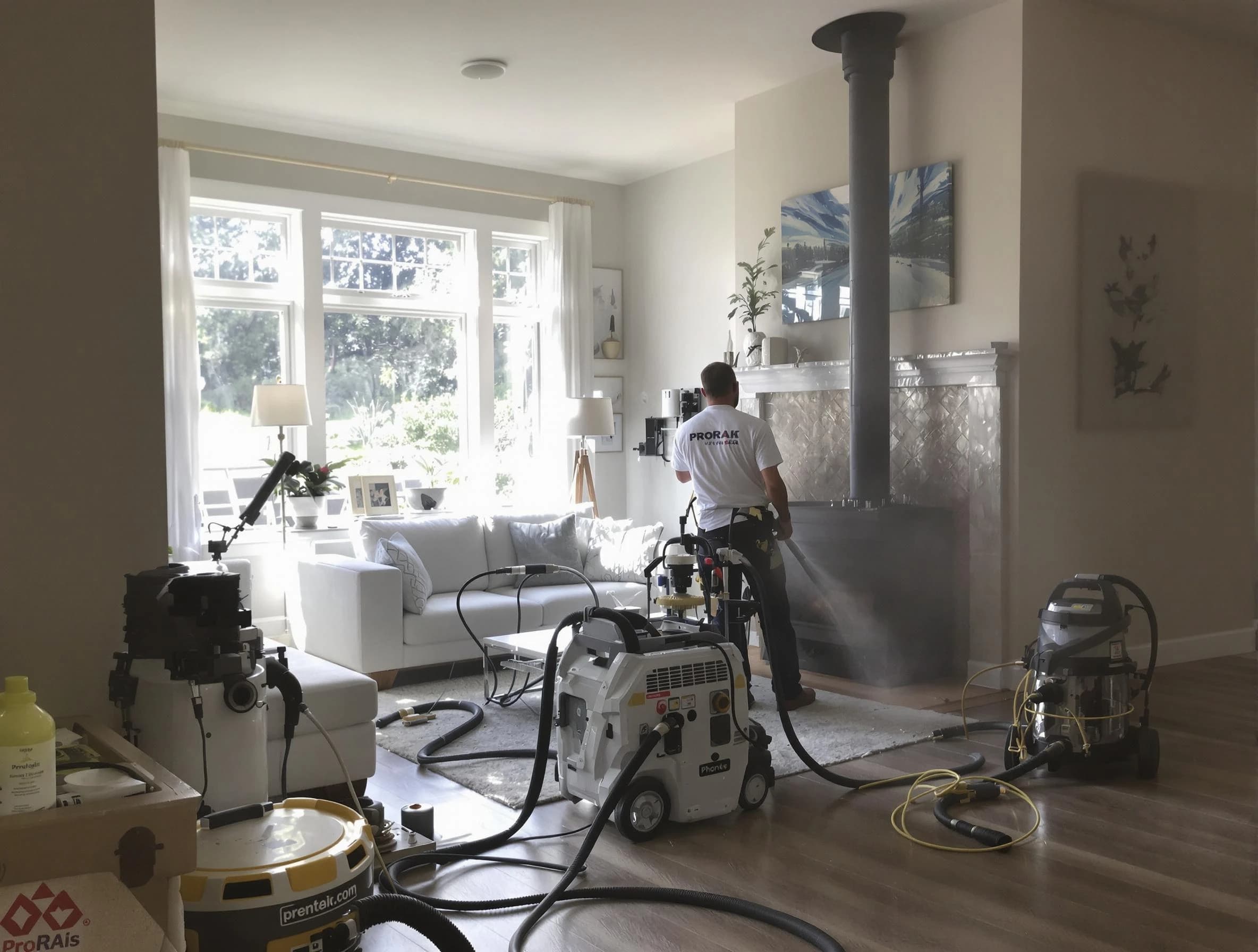 Soot removal service by Bridgewater Chimney Sweep for a fireplace in Bridgewater, NJ